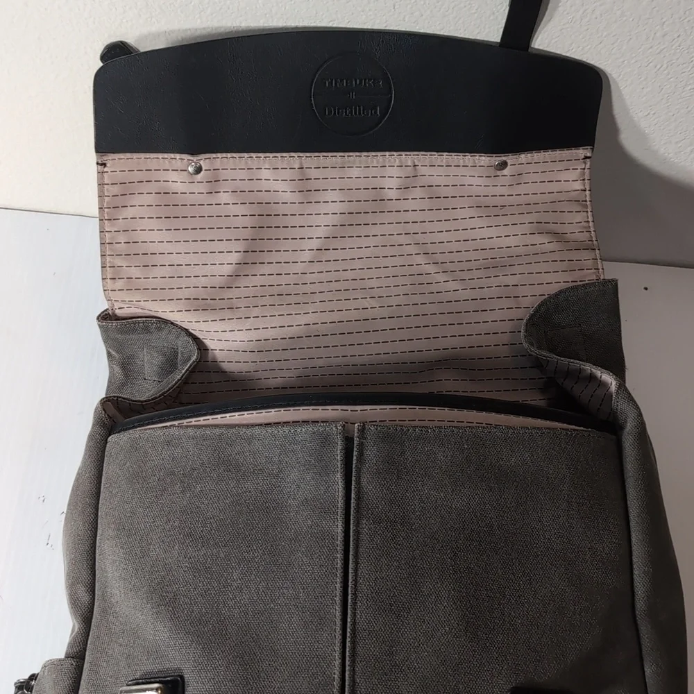 Timbuk2 Charcoal and Black Men's Backpack Trailer Casual Leather Canvas